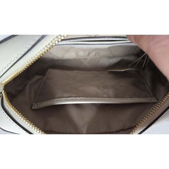 Michael Kors Jet Set Medium Logo Smokey Rose Multi Camera Crossbody Bag - New - Picture 14 of 15